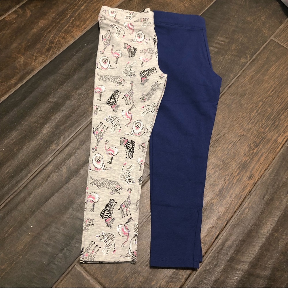 NWOT 2pc Girls Spotted Zebra Leggings Bundle